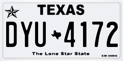 TX license plate DYU4172