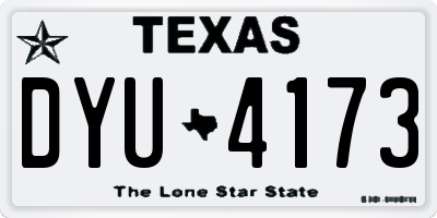 TX license plate DYU4173