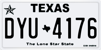 TX license plate DYU4176