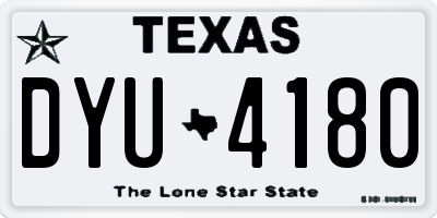 TX license plate DYU4180