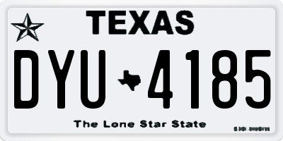 TX license plate DYU4185