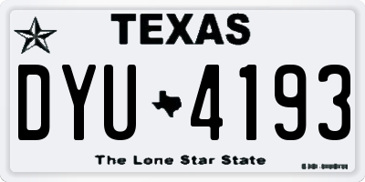 TX license plate DYU4193