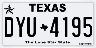 TX license plate DYU4195