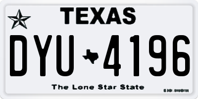 TX license plate DYU4196