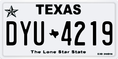 TX license plate DYU4219