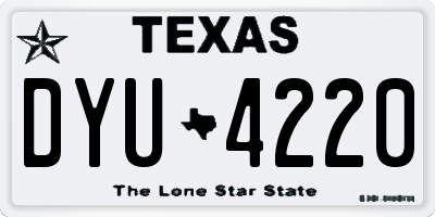 TX license plate DYU4220
