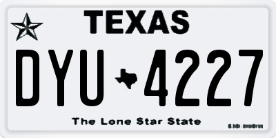TX license plate DYU4227