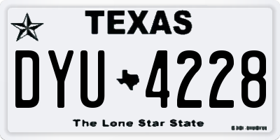 TX license plate DYU4228