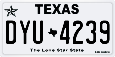 TX license plate DYU4239