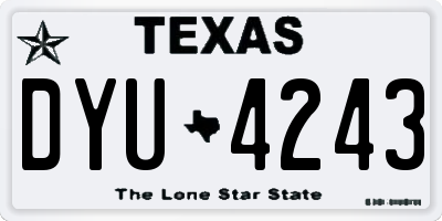 TX license plate DYU4243
