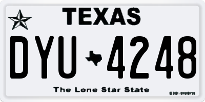 TX license plate DYU4248