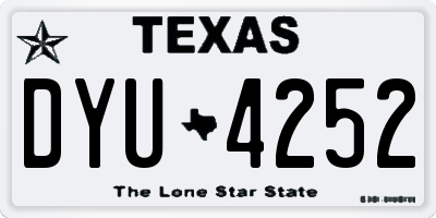 TX license plate DYU4252