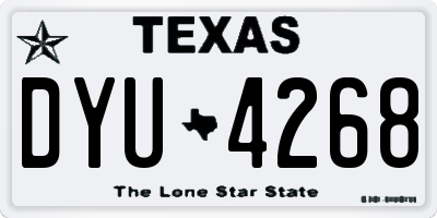 TX license plate DYU4268