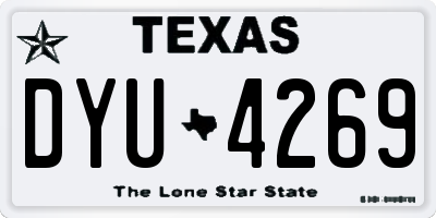 TX license plate DYU4269