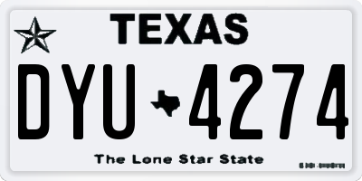 TX license plate DYU4274