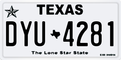 TX license plate DYU4281