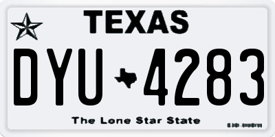 TX license plate DYU4283