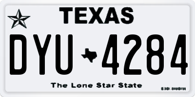 TX license plate DYU4284