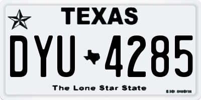 TX license plate DYU4285