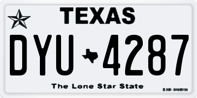 TX license plate DYU4287