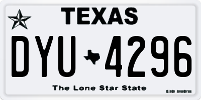 TX license plate DYU4296