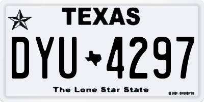 TX license plate DYU4297