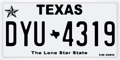 TX license plate DYU4319