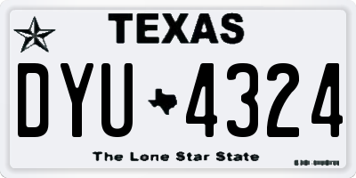 TX license plate DYU4324