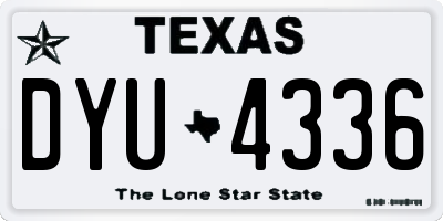 TX license plate DYU4336