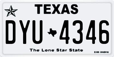 TX license plate DYU4346