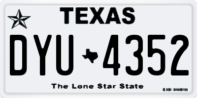 TX license plate DYU4352