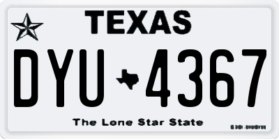TX license plate DYU4367