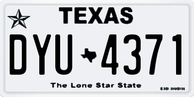TX license plate DYU4371