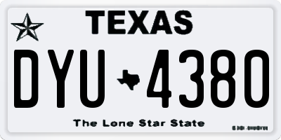 TX license plate DYU4380