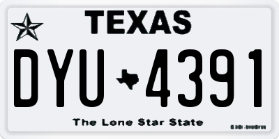 TX license plate DYU4391