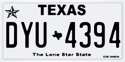 TX license plate DYU4394