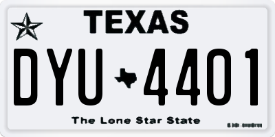 TX license plate DYU4401