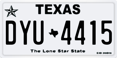 TX license plate DYU4415