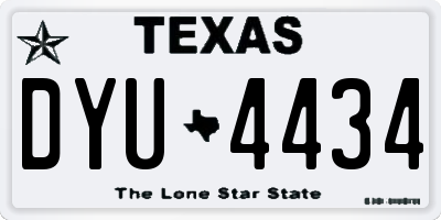 TX license plate DYU4434
