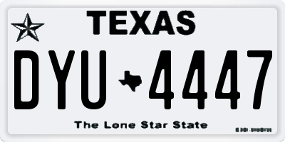 TX license plate DYU4447