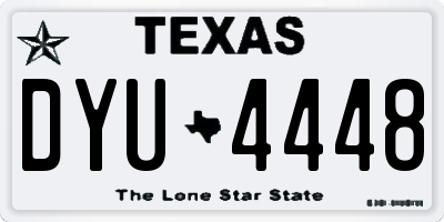 TX license plate DYU4448