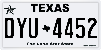 TX license plate DYU4452