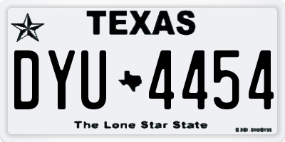 TX license plate DYU4454