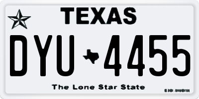 TX license plate DYU4455