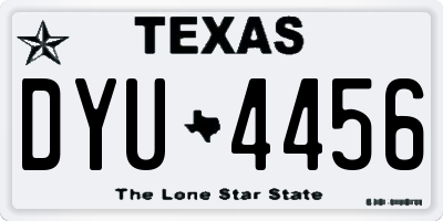 TX license plate DYU4456