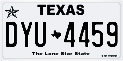 TX license plate DYU4459