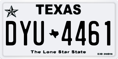 TX license plate DYU4461