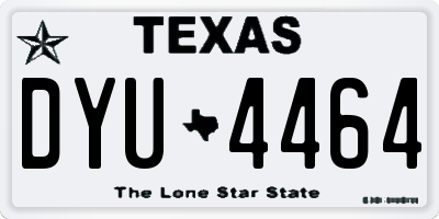 TX license plate DYU4464