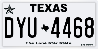 TX license plate DYU4468