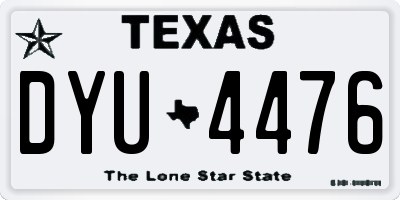 TX license plate DYU4476